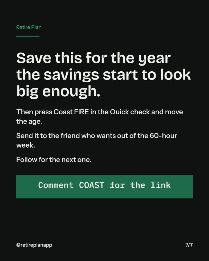 Slide 7 of 7: Save this for the year the savings start to look big enough.