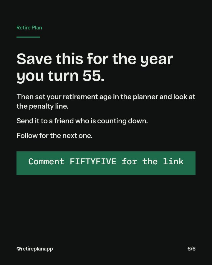 Slide 6 of 6: Save this for the year you turn 55.