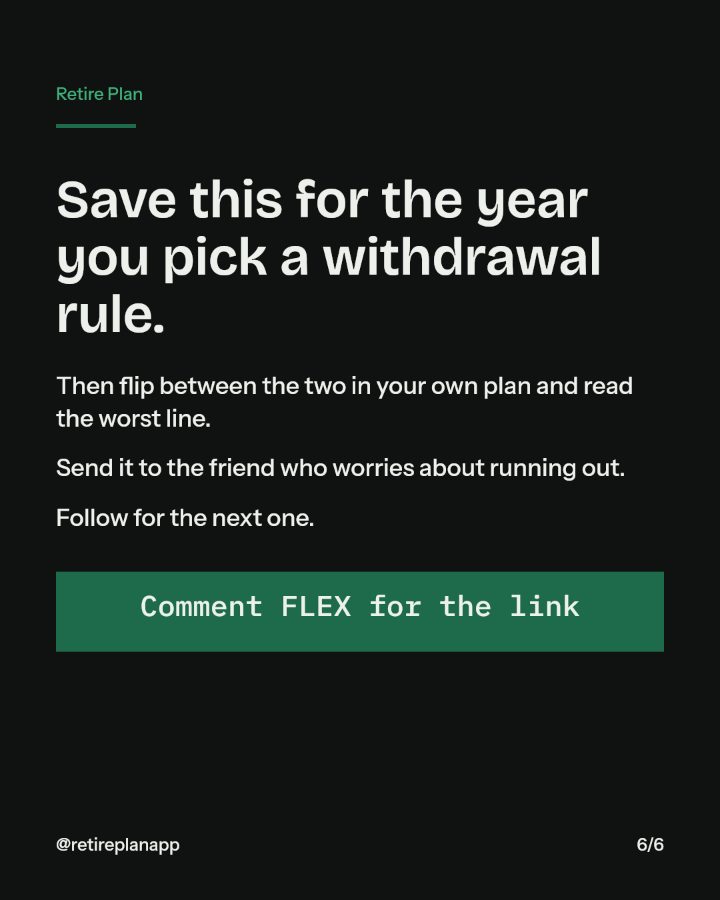 Slide 6 of 6: Save this for the year you pick a withdrawal rule.