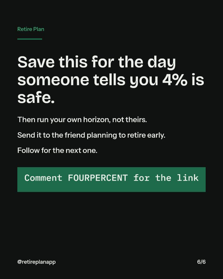 Slide 6 of 6: Save this for the day someone tells you 4% is safe.