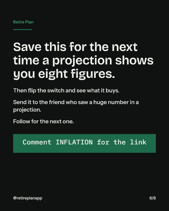 Slide 6 of 6: Save this for the next time a projection shows you eight figures.