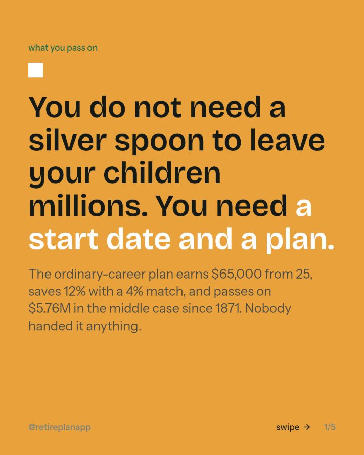 Slide 1 of 5: You do not need a silver spoon to leave your children millions. You need a start date and a plan.