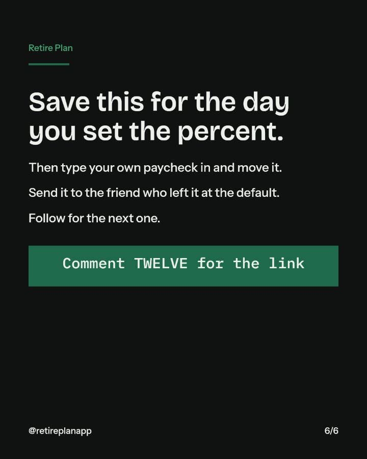 Slide 6 of 6: Save this for the day you set the percent.